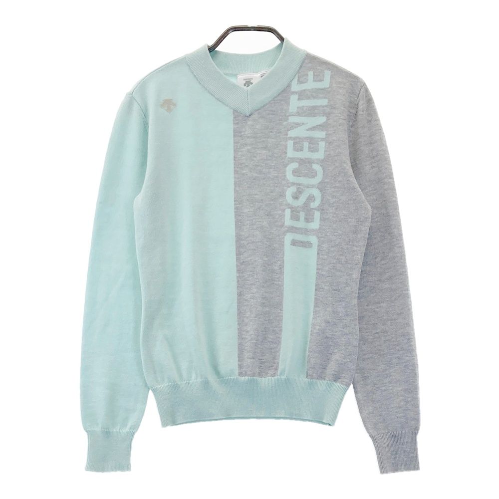 サイズ：M DESCENTE GOLF デサントゴルフ ウール混 Vネック ニット