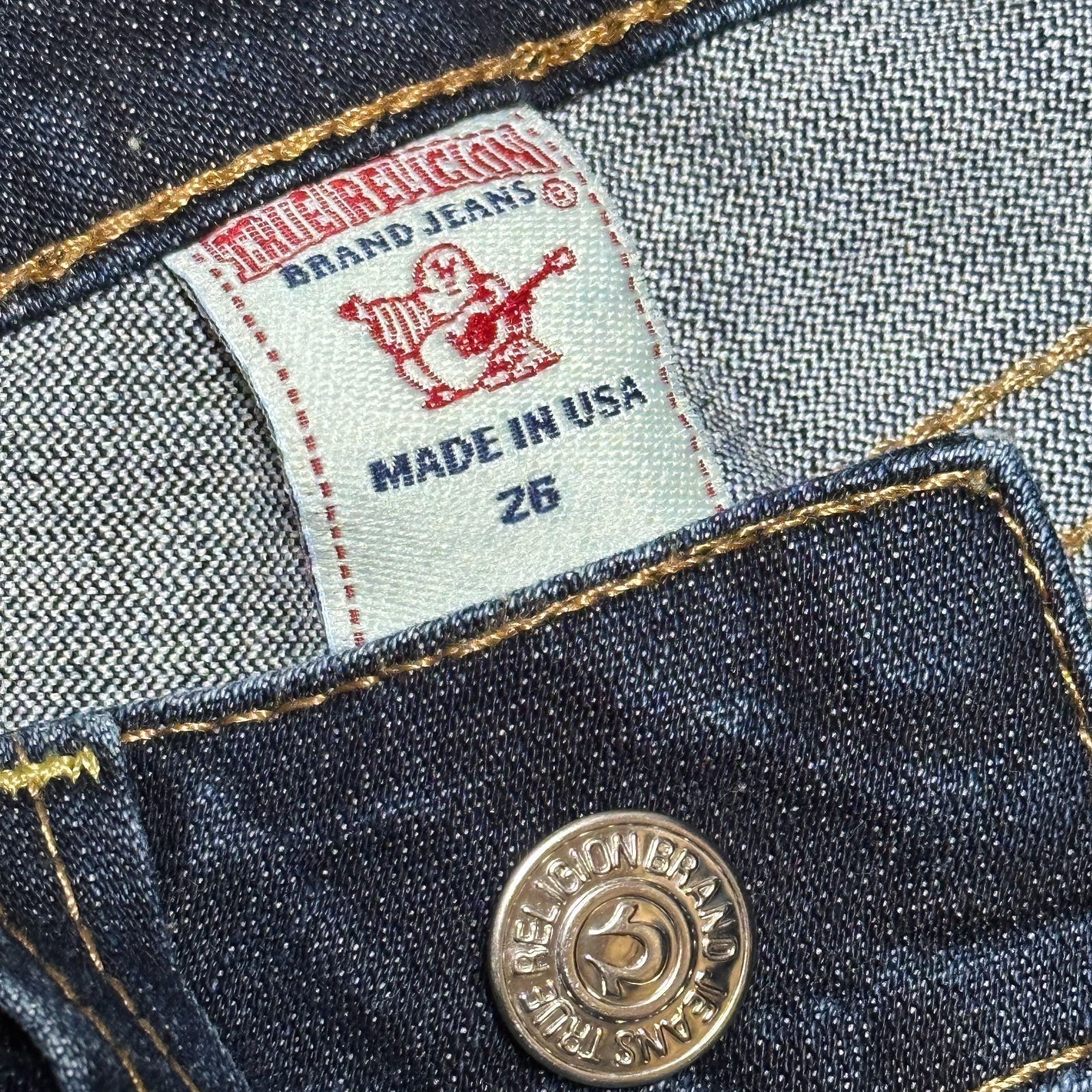 TRUE RELIGION クロップド ブーツカットデニム 26 トゥルーレリジョン