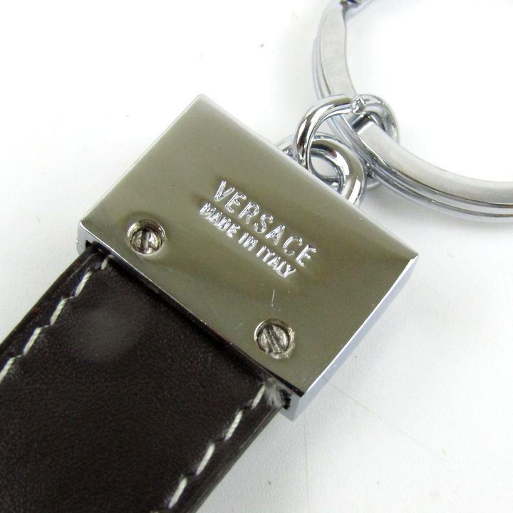 ヴェルサーチ キーホルダー レザー メデューサ キーリング イタリア製