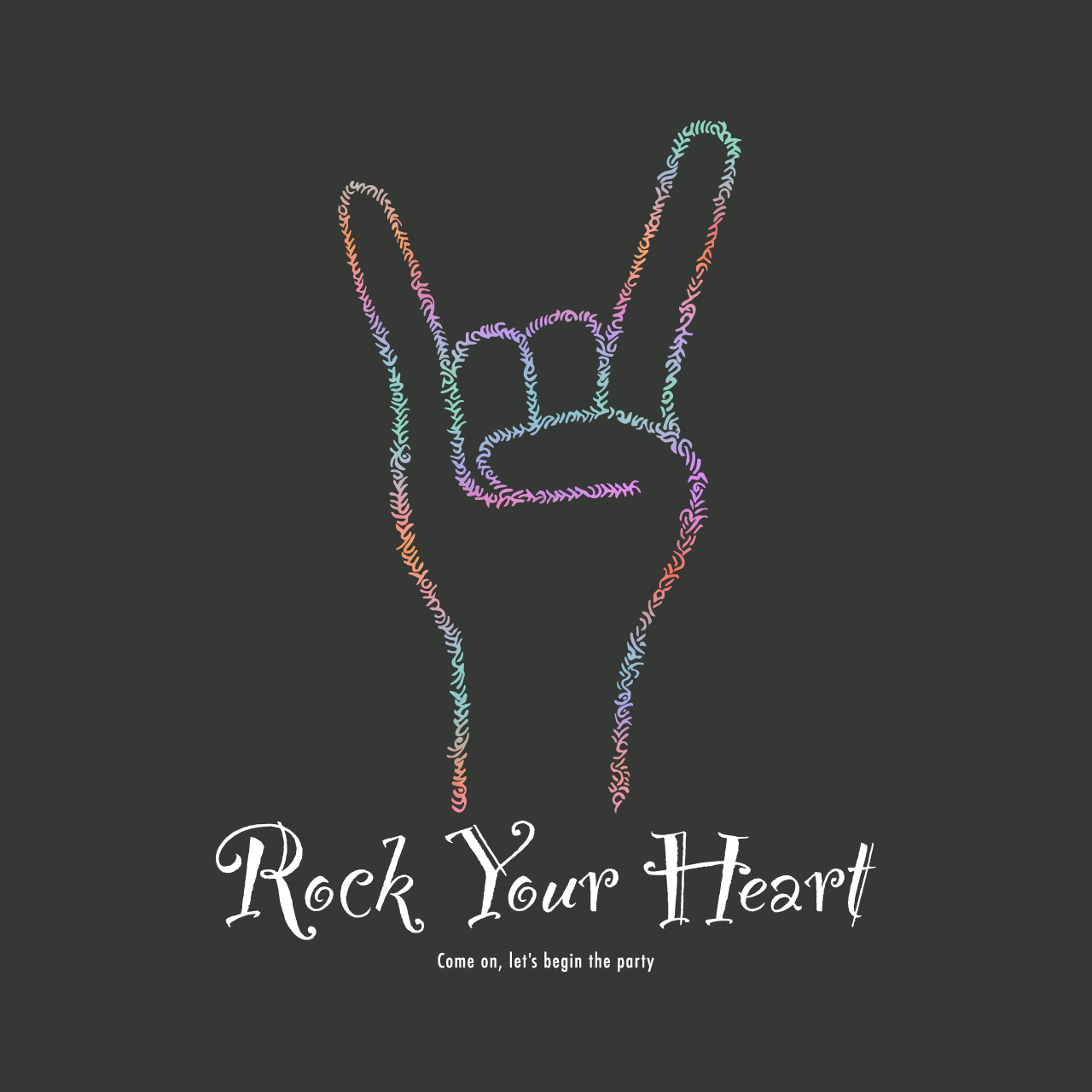 グラフィックTシャツ　Rock Your Heart Color