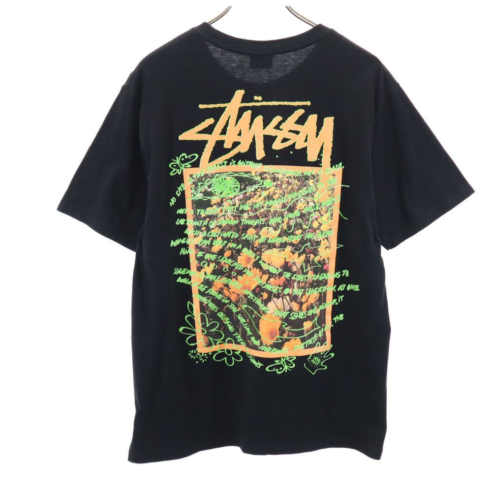 ステューシー バックプリント 半袖 Tシャツ M ブラック STUSSY メンズ 古着 【240415】 メール便可