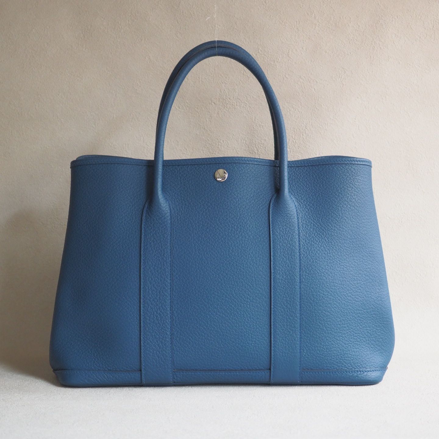 極美品☆ エルメス HERMES ガーデンパーティ PM トートバッグ ブルー 