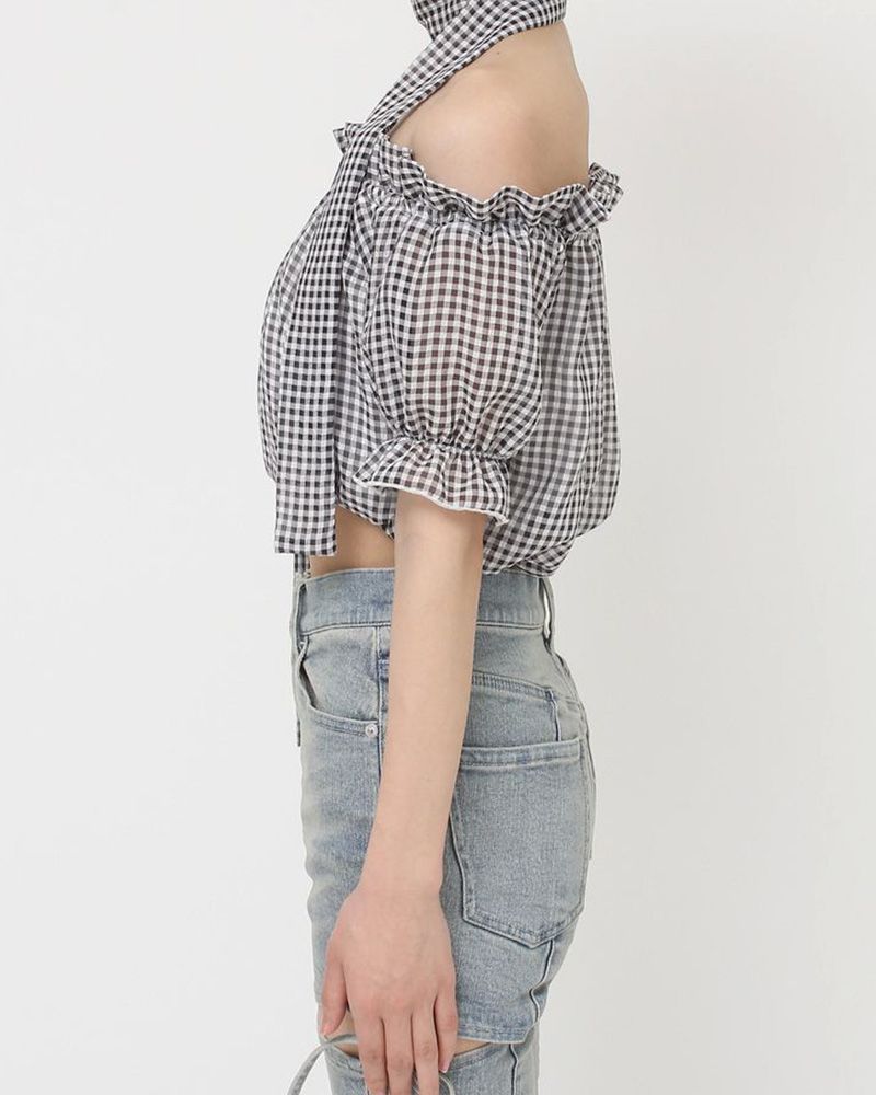 チョーカーコンビブラウス