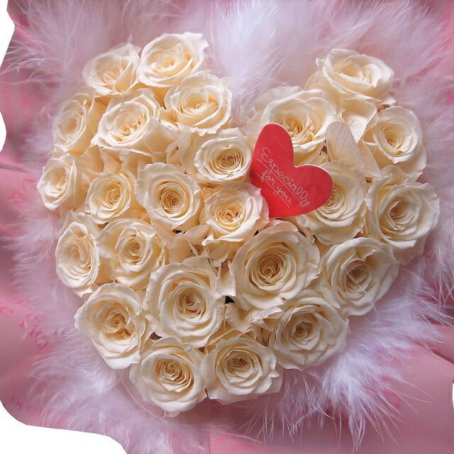 結婚祝い プレゼント 白バラ ハート 花束 友人 友達】花束風 ギフト