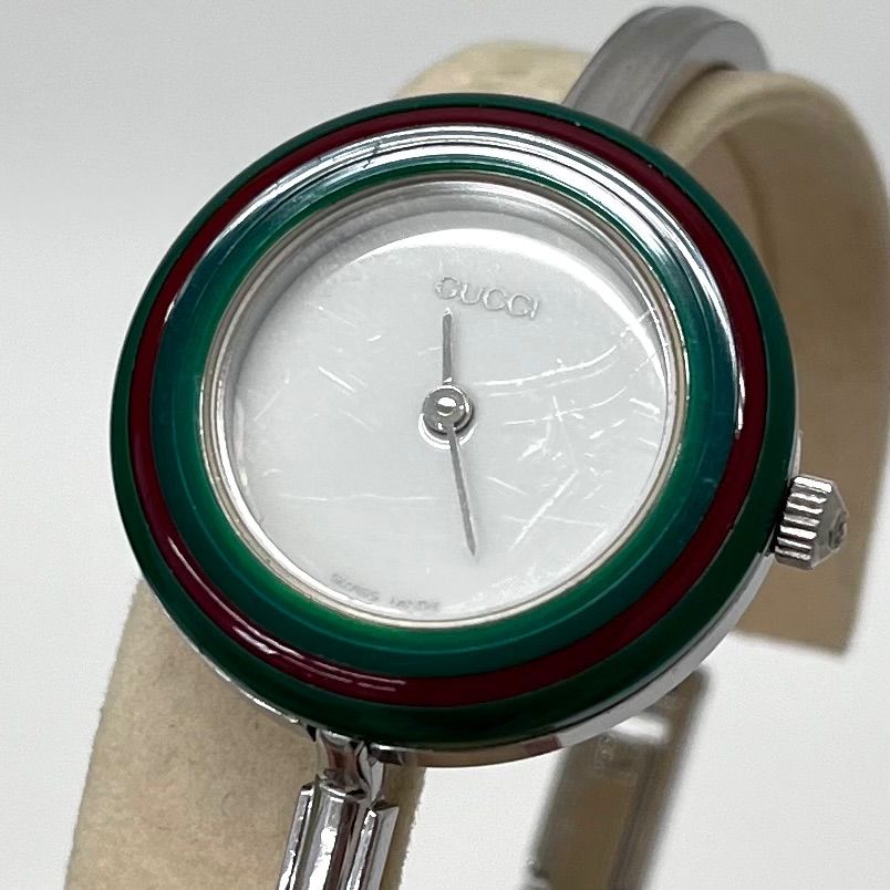 GUCCI チェンジベゼル　シェリーライン　腕時計　レディース　クォーツ ◇GUCCI◇グッチ チェンジベゼル 稼動品 クォーツ 腕時計 シェリー