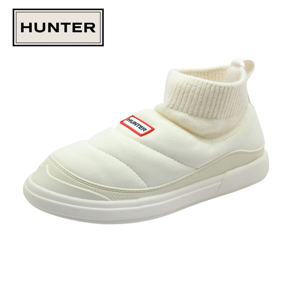 HUNTER ハンター UFS 7115 REN SHADED WHITE ホワイト 白 レディース ブーツ U IN OUT FAUX SUEDE KNITTED CUFF BOOT インアウト フェイク スエード ニッテッド カフ ブーツ 撥水 靴