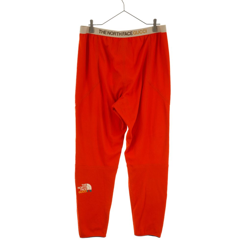 GUCCI (グッチ) 22SS×THE NORTH FACE ノースフェイス テクニカルジャージー フリース レギンスパンツ オレンジ 663910