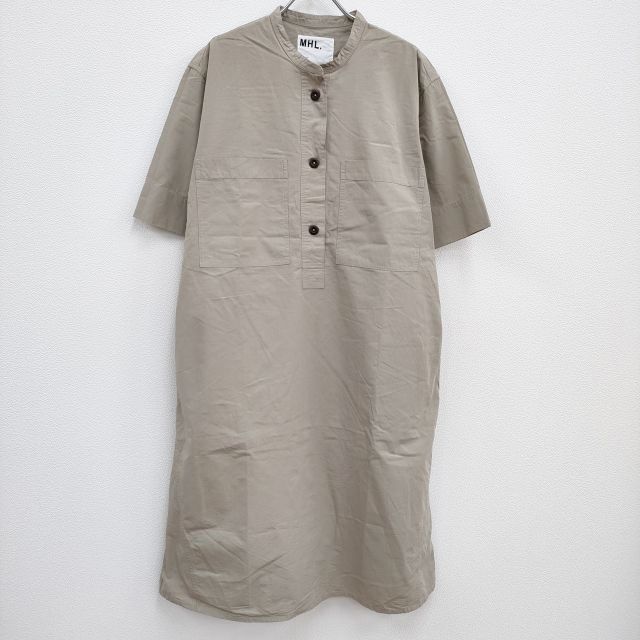 MHL. SANDED COTTON LINEN OP 595-3157501 定価28600円 サイズ2 ワンピース ベージュ レディース エムエイチエル 3-0717S♪