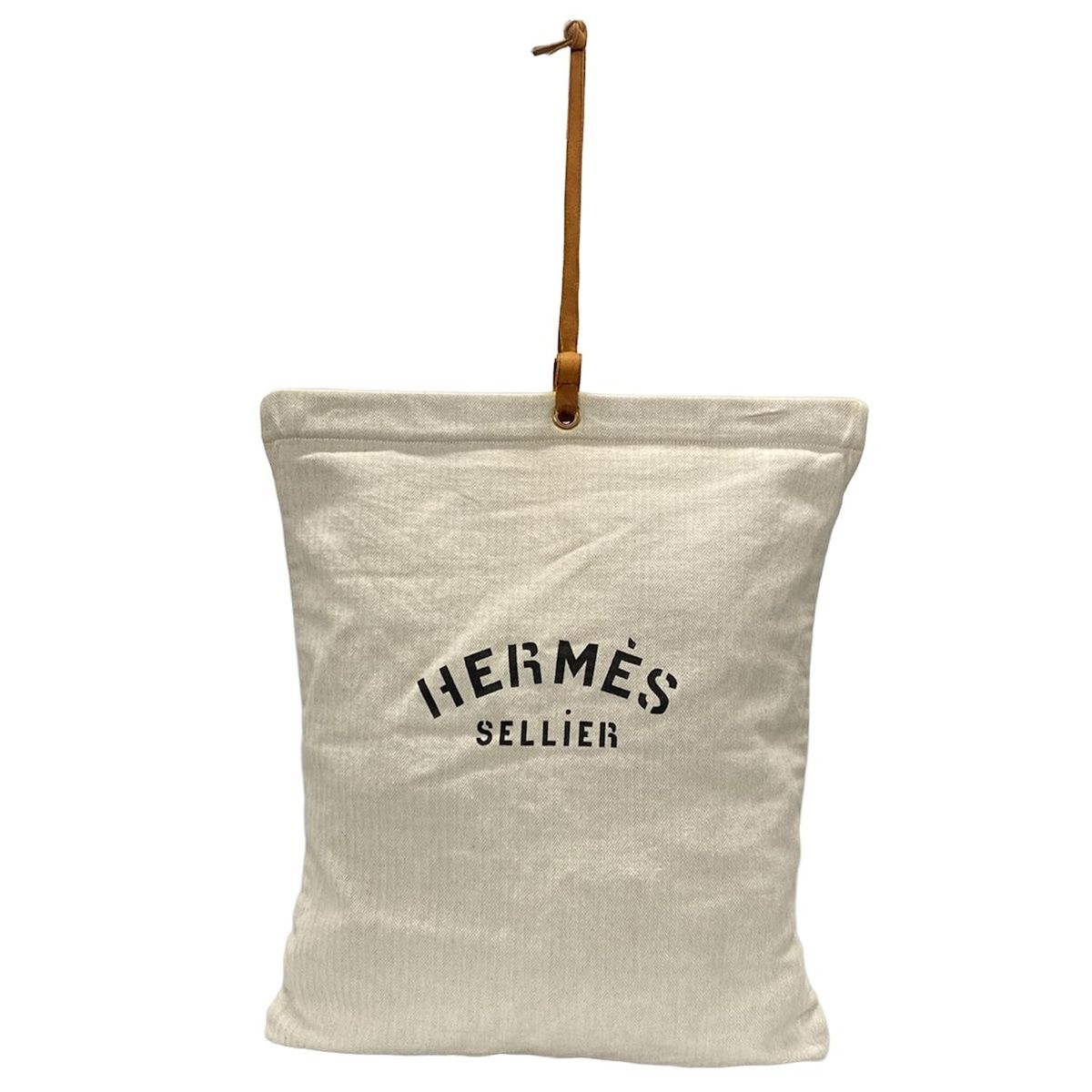 HERMES エルメス ショルダーバッグ - アイボリー×ブラウン 飼葉 干し草入れ|ゴールド金具 レザー