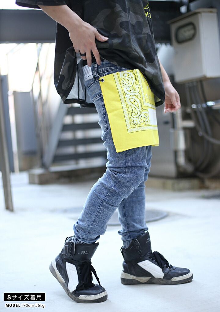 NO1Z バンダナ 大判 メンズ レディース 黄色 大きいサイズ クラブ