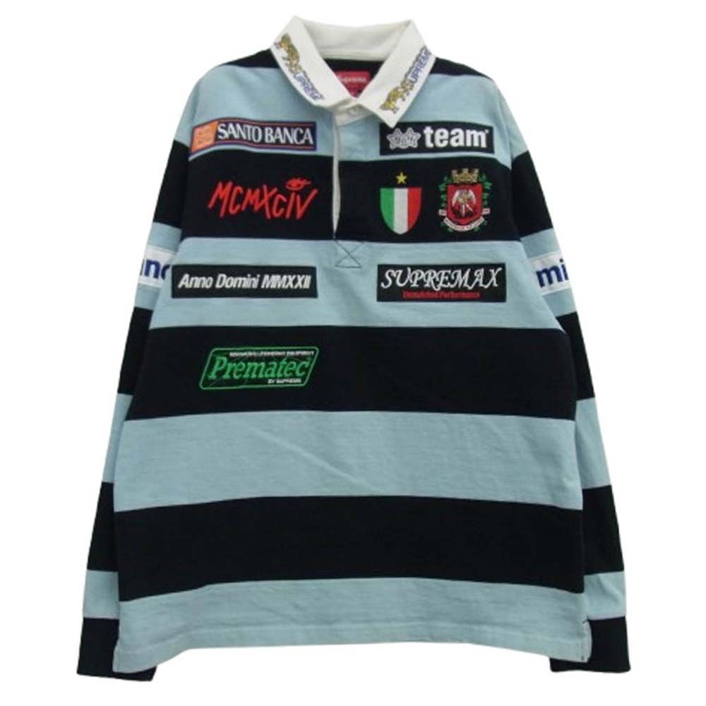 Supreme ストライプ　ラガーシャツ Supreme】Stripe Rugby Pink ストライプ ラガーシャツ - 25FW