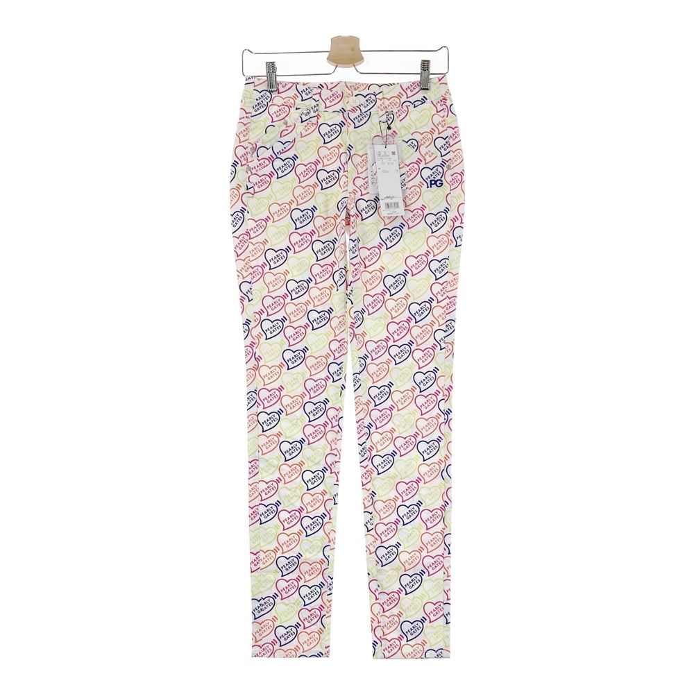 サイズ 0 PEARLY GATES パーリーゲイツ 055-2131404 ストレッチパンツ ロゴハート柄 ホワイト系 240101543675 ゴルフウェア レディース ストスト