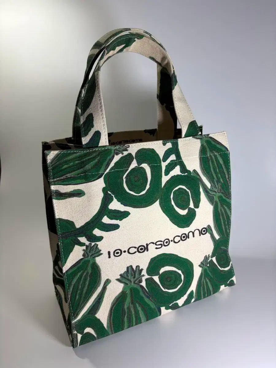 10 corso como フラワーキャンバスバッグ ショップ袋付き】10 corso como フラワーキャンバスバッグ