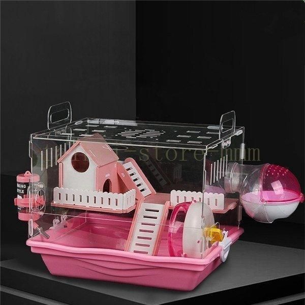 ハムスター用品 ハムスターケージ 小動物用ケージ ケージ 広いハウス 小動物小屋 籠 かご 飼育 大きい 透明 取り外し 掃除しやすい 贅沢セット STEELWINDOWSANDDOORS_COM