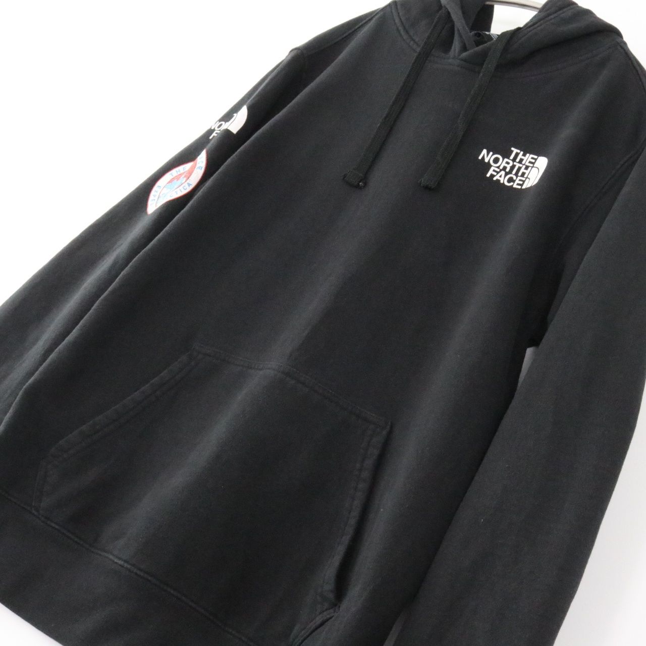 【中古C】THE NORTH FACE ザノースフェイス XS メンズ パーカー アンタークティカ ロゴ パーカー 2017 黒 綿 ポリエステル 中古C 古着