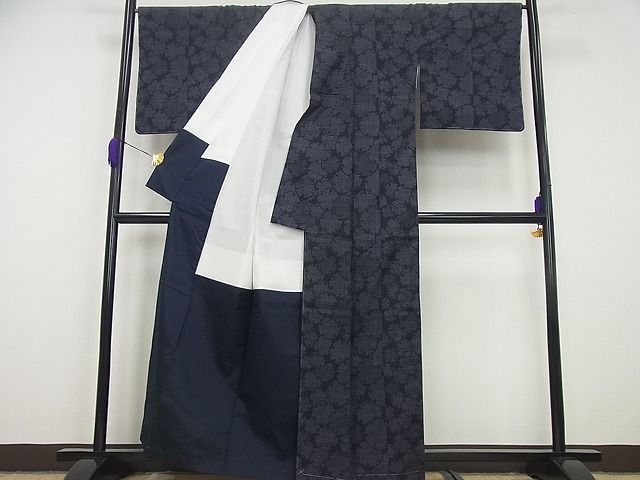 平和屋本店□極上 本場結城紬 重要無形文化財 100亀甲 雪輪重ね