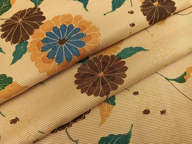 平和屋着物●本場染大島紬 花唐草文 正絹 AABB4391ph