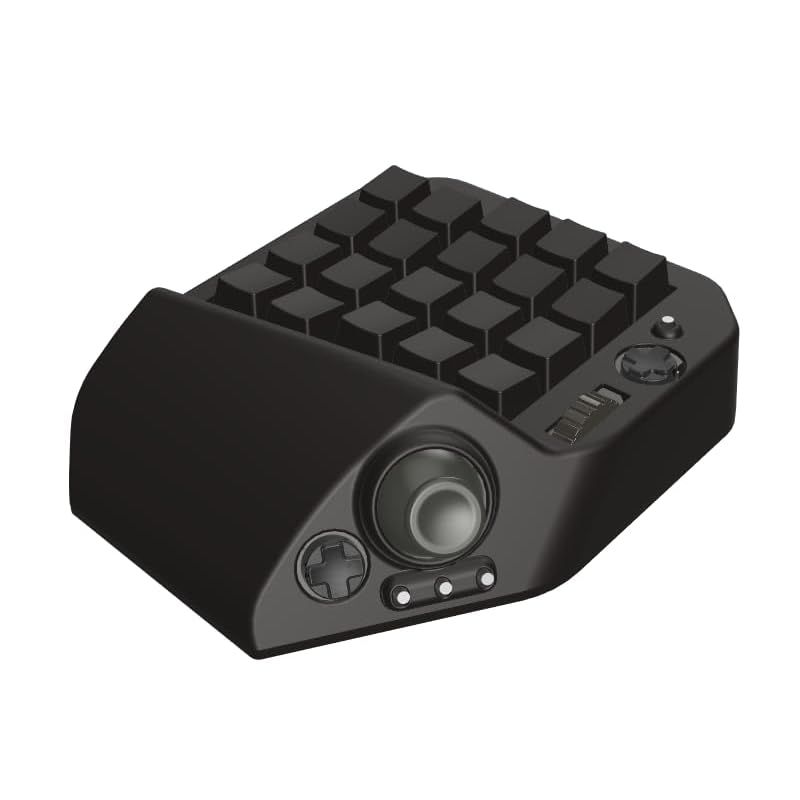 MH-Device MH-Delta ジョイスティック ホイール付き41キー片手ゲーミングキーボード 片手 キーボード 左手キーボード - オールブラック 0