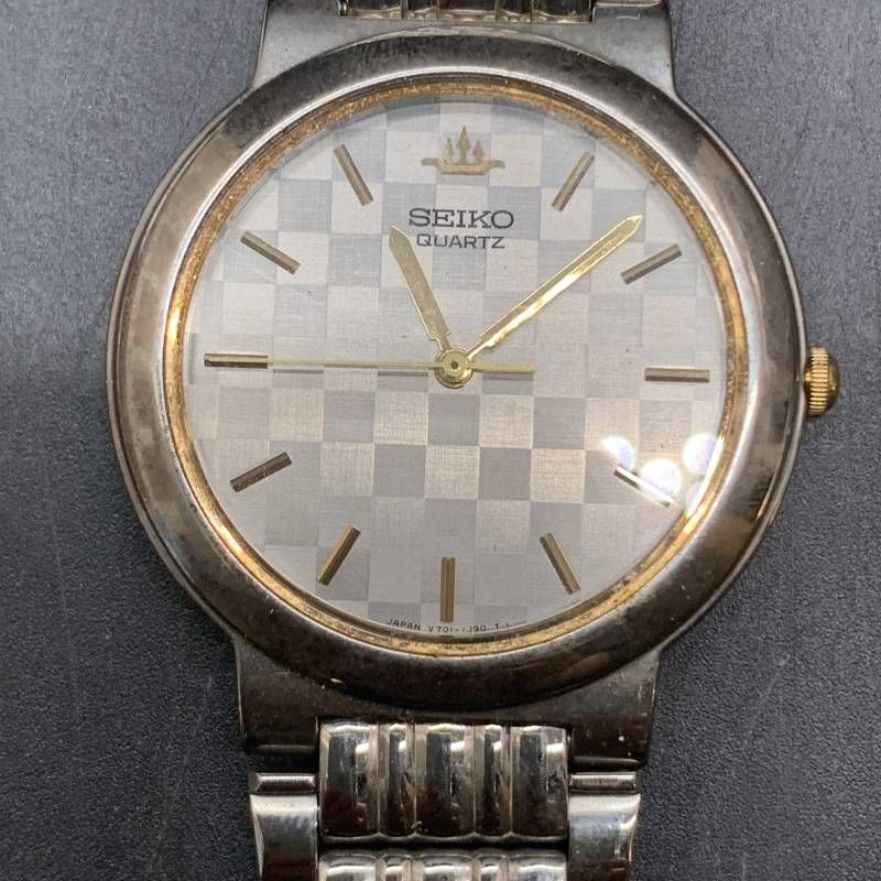 不動 SEIKO セイコー V701-1K10 メンズ腕時計 ウォッチ ゴールドコンビ 