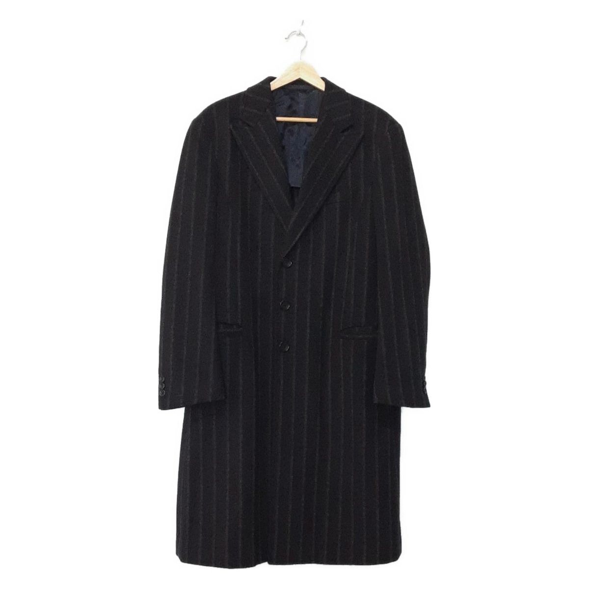 ARMANICOLLEZIONI アルマーニコレッツォーニ コート メンズ - 黒×グレー 長袖|ストライプ|秋|冬