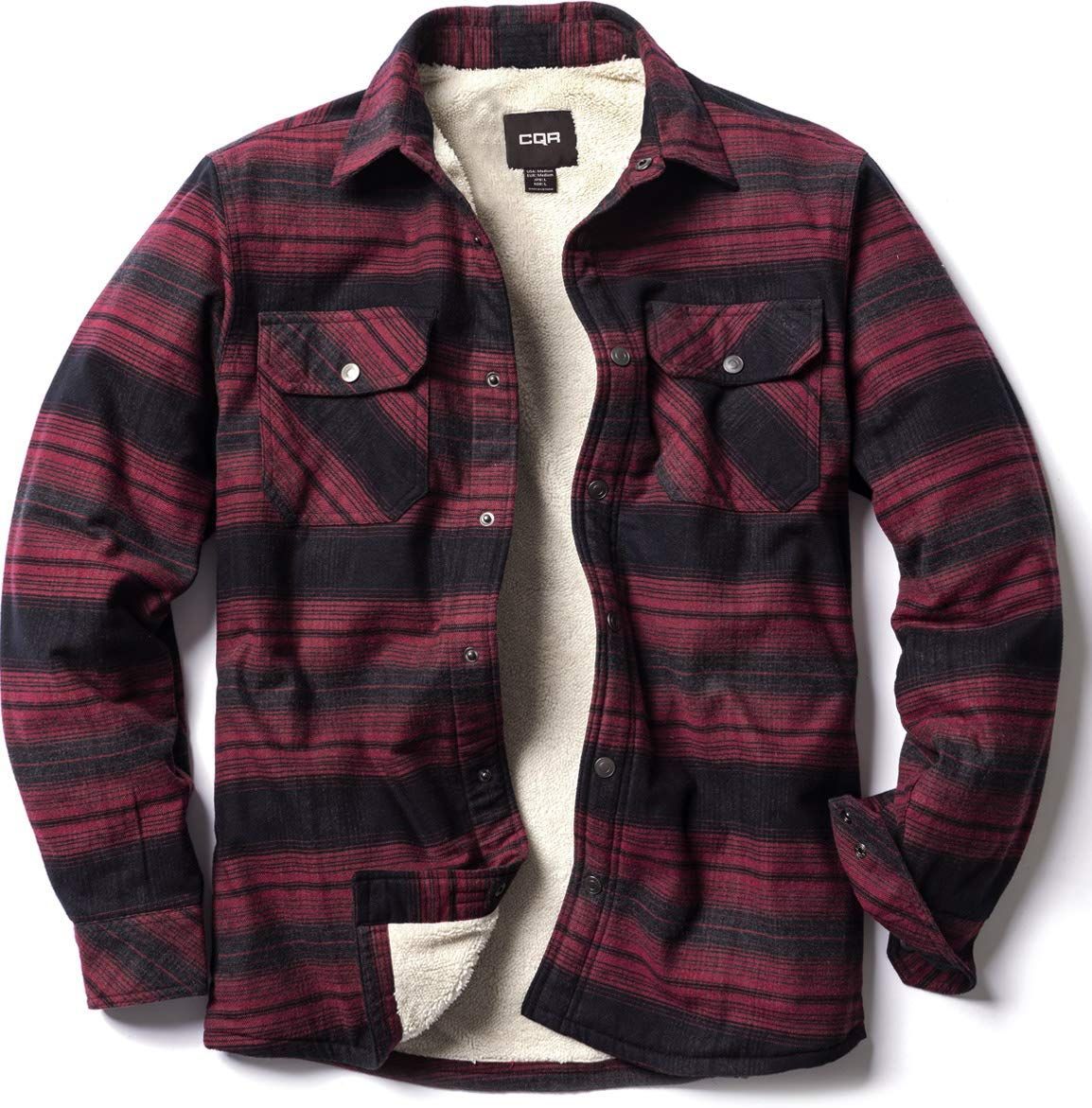 CQR シャツジャケット メンズ 厚手 耐久性・保温 ネルシャツ