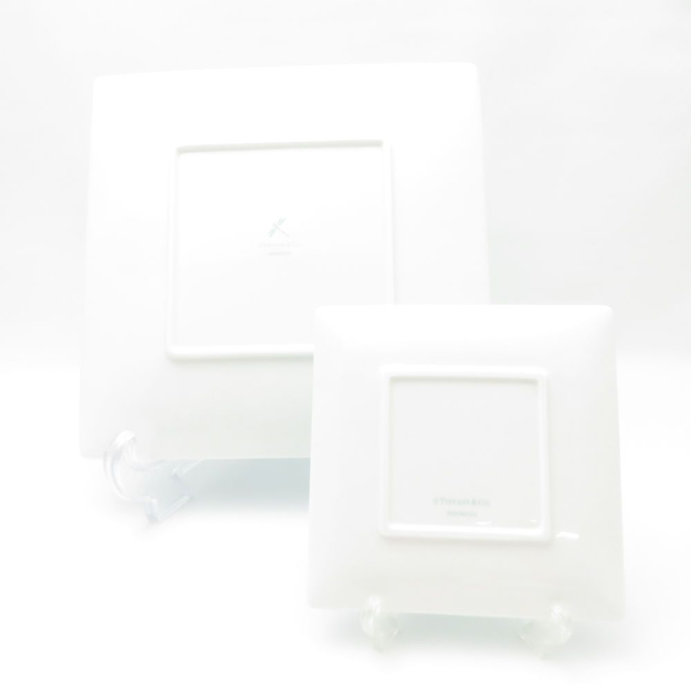 Tiffany & Co. 皿 美品 TIFFANY＆Co. ティファニー ブルーボックス スクエアプレート 2枚