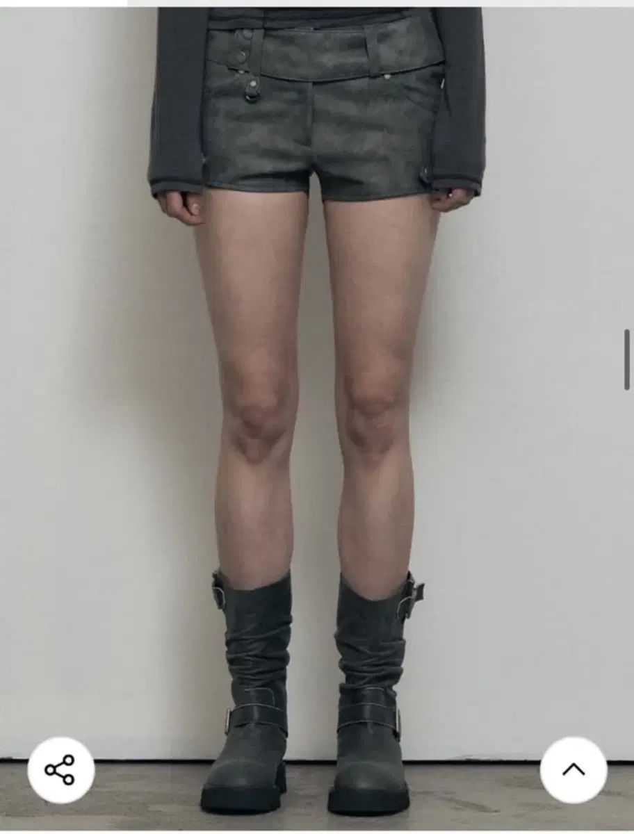 BOHEMSEO ソウル ウール ライダースジャケット ショーツ チャコール