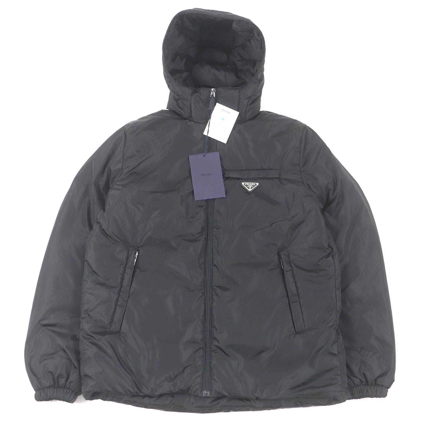 PRADA プラダ MA-1 ナイロンジャケット トライアングルロゴ ブラック PRADA プラダ ジャケット Re-Nylon トライアングルロゴ メンズ