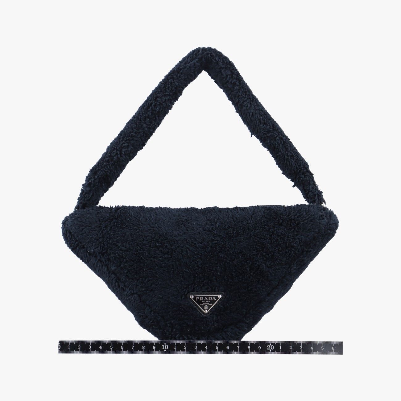 プラダPradaテリー トライアングルブラック×ホワイトパイル1NE04331 Z