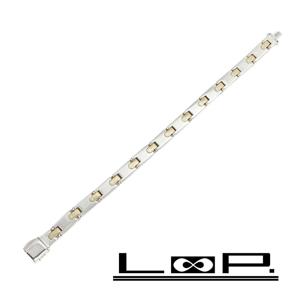 □新同□磨き済□ ティファニー H リンク ブレスレット コンビ 