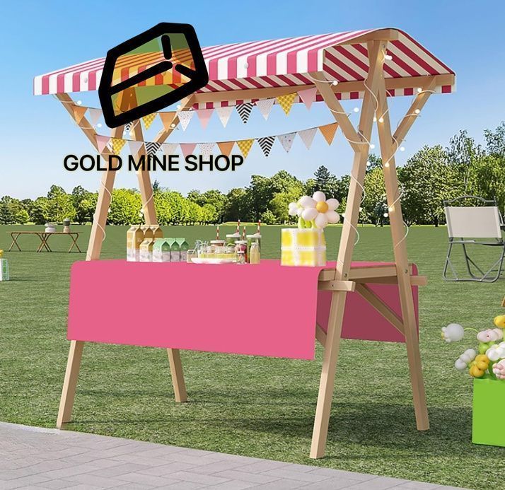 屋台ブース 折りたたみ式屋台 仮設屋台セット 木製 幅120×奥行60×高さ190 cm 軽量 耐荷重100kg 360°回転ホイール付き 収納便利 多機能 ファーマーズマーケット フード出店 イベント 祭り 縁日 バザー 用 スタイル