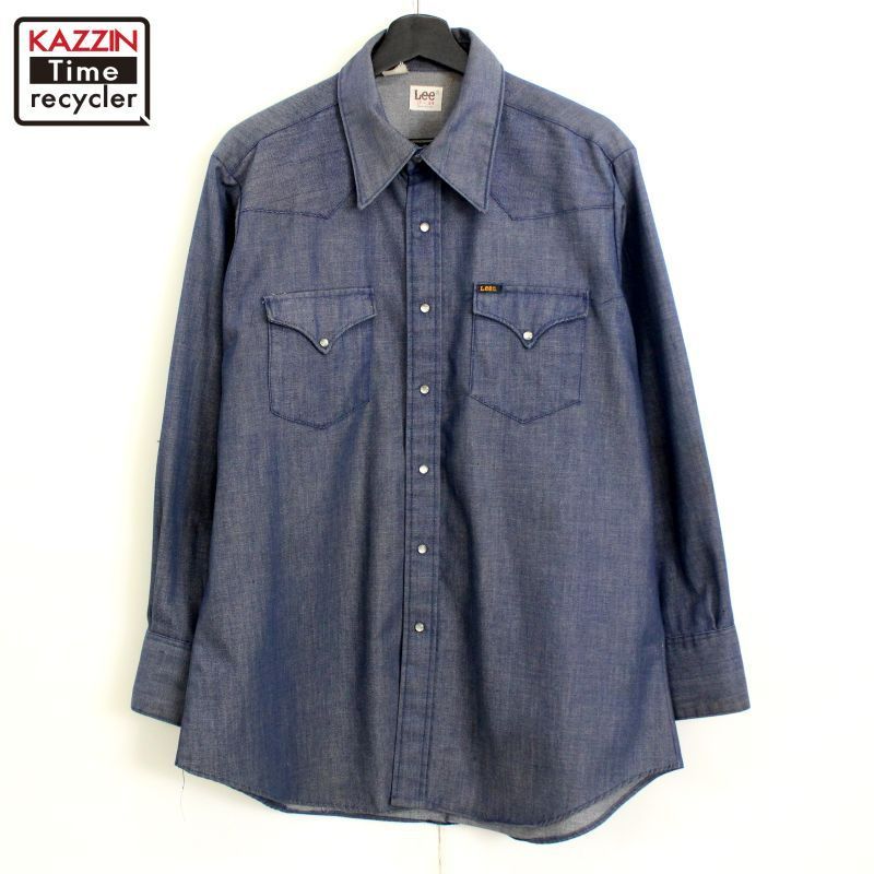 70s USA製 vintage Lee バットダイ ウエスタンシャツ メンズ 表記17ー34サイズ