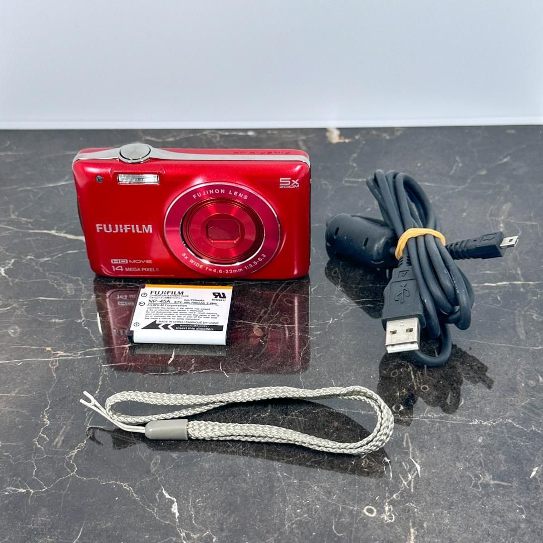 美品】FUJIFILM FinePix JX600 レッド 富士フイルム ファインピックス