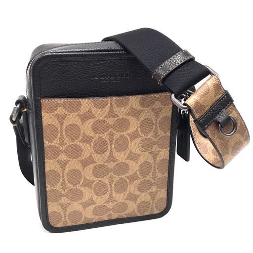 COACH コーチ COF-CAT78-QBNRX-1 ショルダーバッグ 斜め掛け 鞄 ブランドバッグ サリバン クロスボディ シグネチャー メンズ レディース ユニセックス タン ブラック 6325626