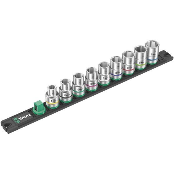 WERA ヴェラ 差込角1|2SQ 収納レール付き ヘックスソケットレンチセット HEX10-19mm入り 005460 工具 ツール DIY 作業工具 道具