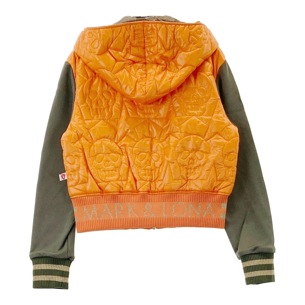 【最短翌日配送】 サイズ S MARK-LONA マークアンドロナ 中綿ジャケット スカル オレンジ系 240101503892 ゴルフウェア レディース ストスト
