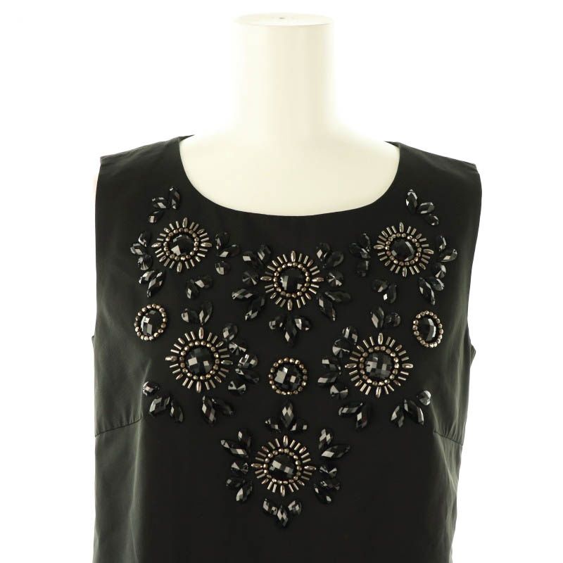 ●美品● TO BE CHIC 38 ブラック ワンピース トゥービーシック TO BE CHIC ワンピース ビジュー 38 黒 /MI