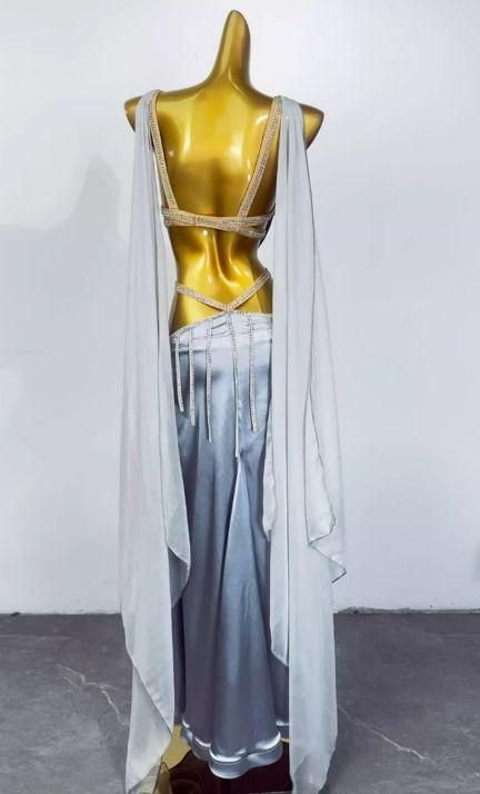 ベリーダンス オリエンタル衣装 シルバー セットアップ オーダーメイド