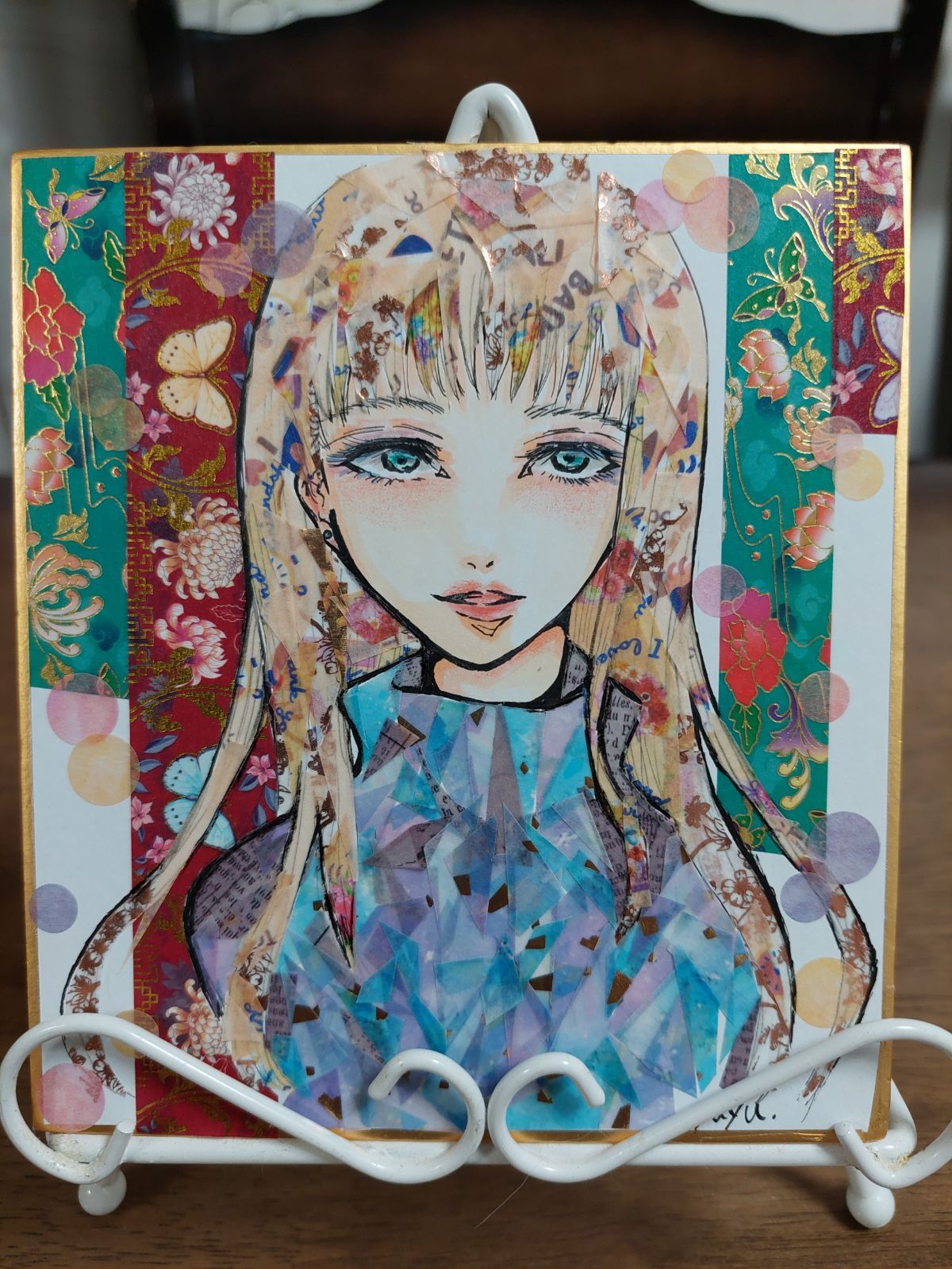 メルカリshops マステ絵 コラージュアート 貼絵 インテリア ハンドメイド オリジナル イラスト