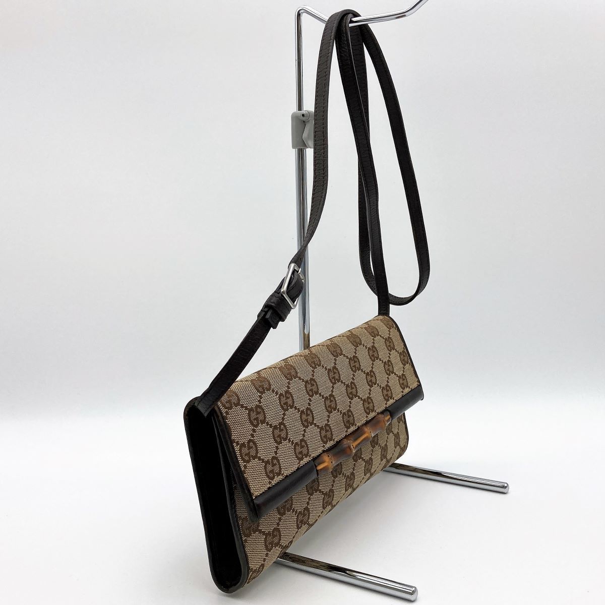 セール GUCCI グッチ GGキャンバス バンブー ショルダーバッグ 斜め  