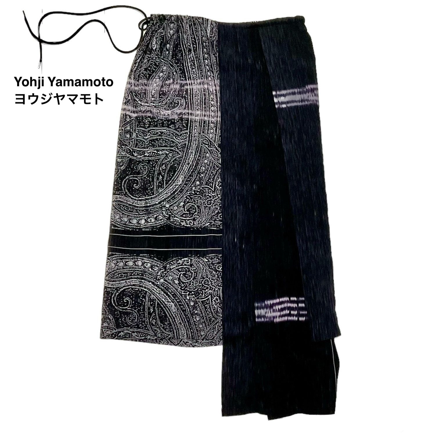 Yohji Yamamoto ヨウジヤマモトタイト　ロングスカート XS 黒 ヨウジヤマモト ファムYohji Yamamoto FEMME ウール切替デザイン