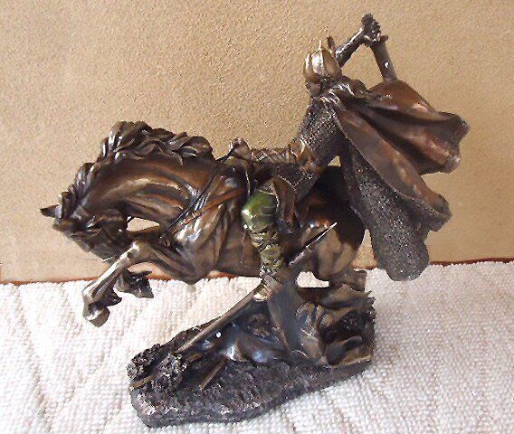 馬に乗った北欧のバイキング戦士 ヴァイキング彫像フィギュア ブロンズ