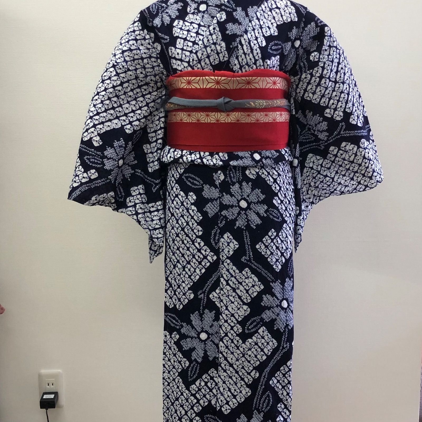 有松絞り浴衣☆新品仕立て上がり160㎝ 紺 - メルカリ