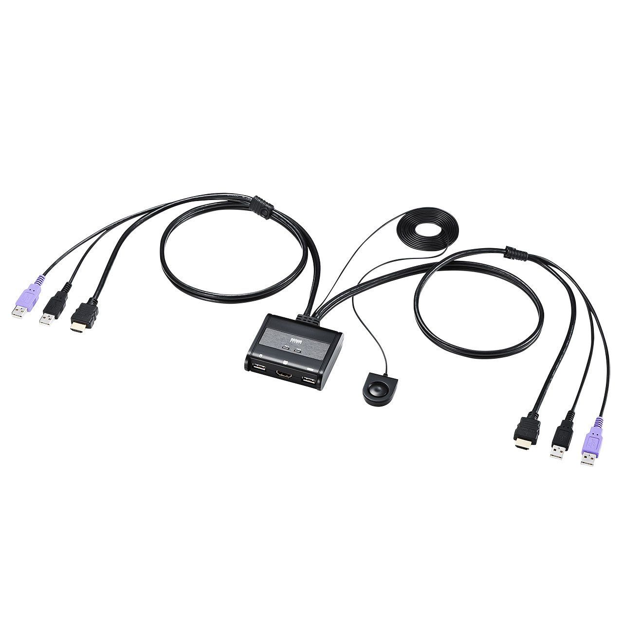サンワサプライ Sanwa Supply HDMI対応手元スイッチ付きパソコン自動切替器 2 1 SW-KVM2WHU
