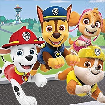 PAW Patrol Adventures ランチョンパーティーナプキン 6.5インチ x 6.5インチ 16枚入り