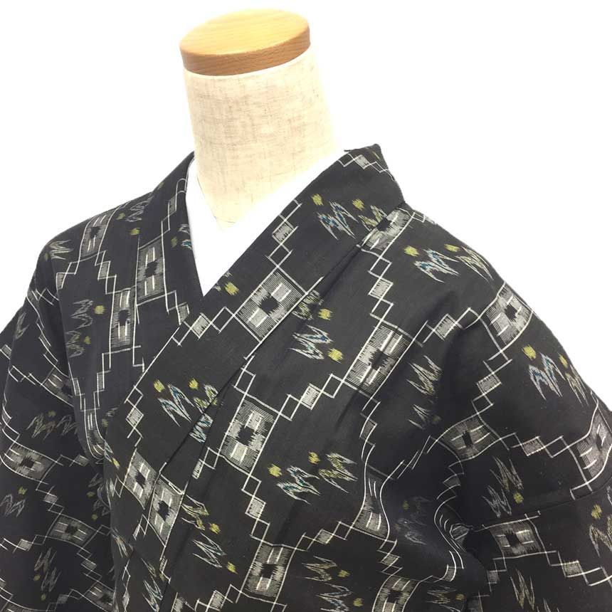 美品 単衣 着物通の貴女に 琉球絣（正絹）未使用＜TT1089