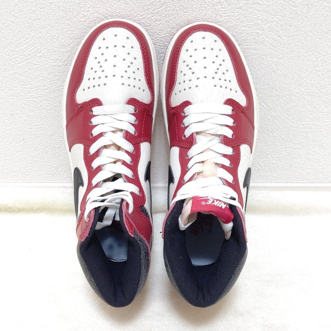 状態良好◎【NIKE】ナイキ AIR JORDAN1 エアジョーダン1 RETRO HIGH OG GS Lost&Found varsity  red/black-sail-muslin fd1437-612 ハイOGガールズ シカゴ22.5㎝/M7476j - メルカリ