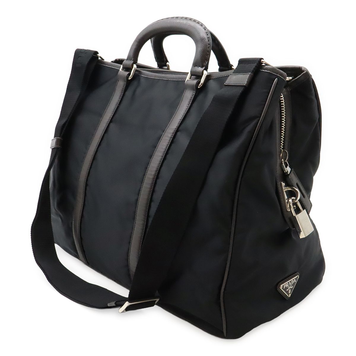 PRADA プラダ ロゴ トラベルバッグ ショルダーバッグ 2WAY