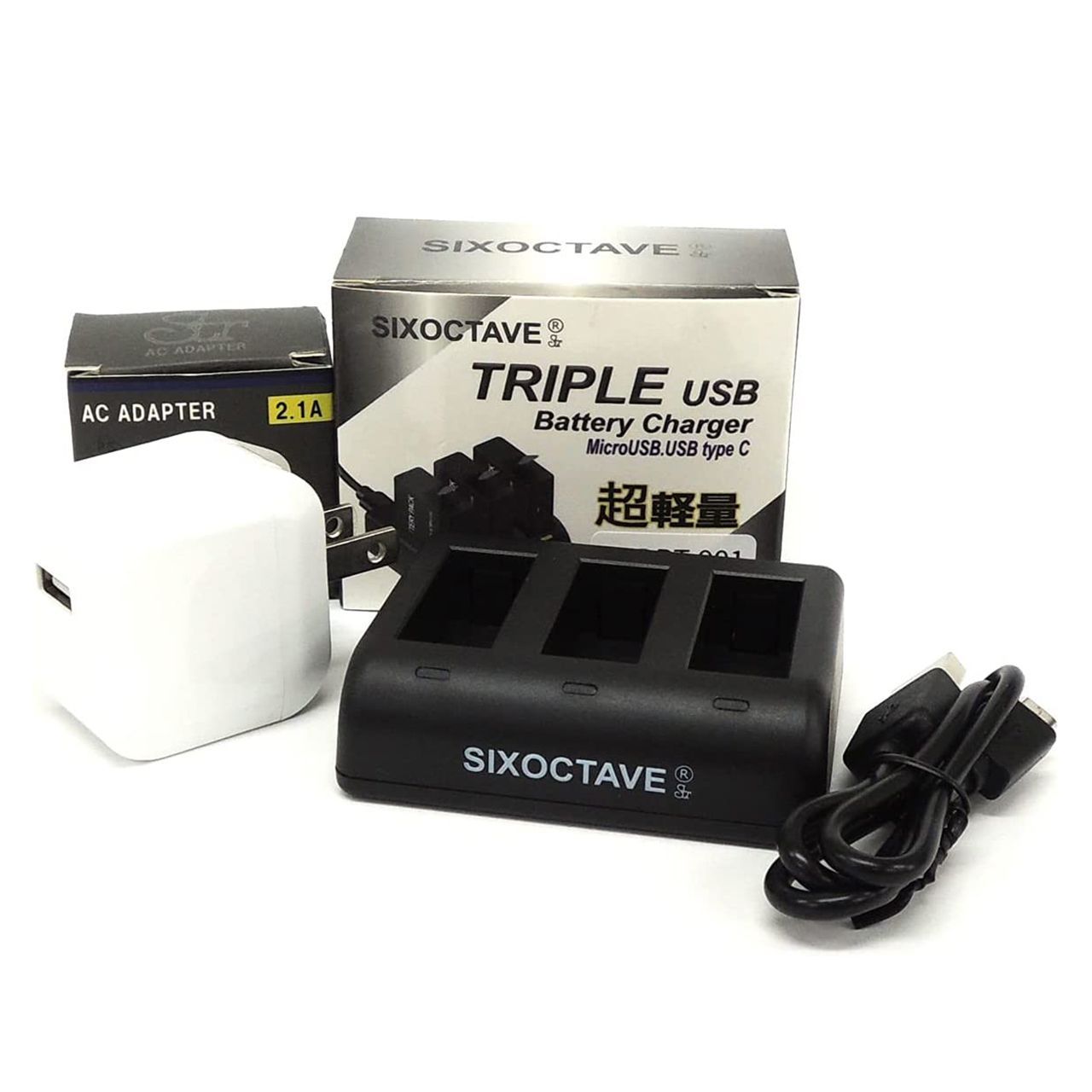 AHDBT-901 GoPro ゴープロ 互換トリプルUSB充電器 ☆コンセント充電用 