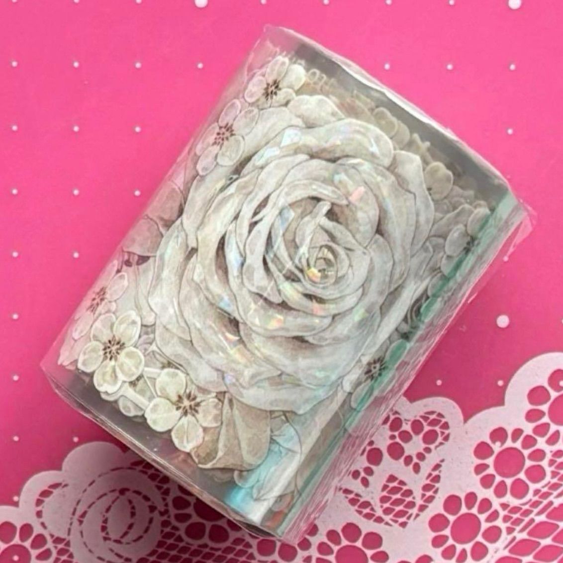 贝壳光 6cm×10m 月光清浅 海外マスキングテープ 海外マステ 花 バラ